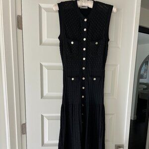 Sandro Black Knit Button-Front Dress | Size M